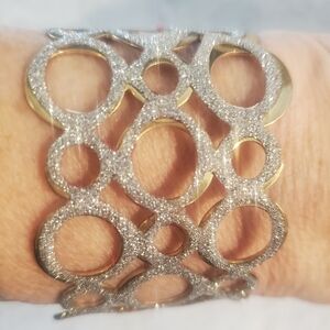 Women's Gold and Silver Open Circle Bracelet - Fashion Jewelry